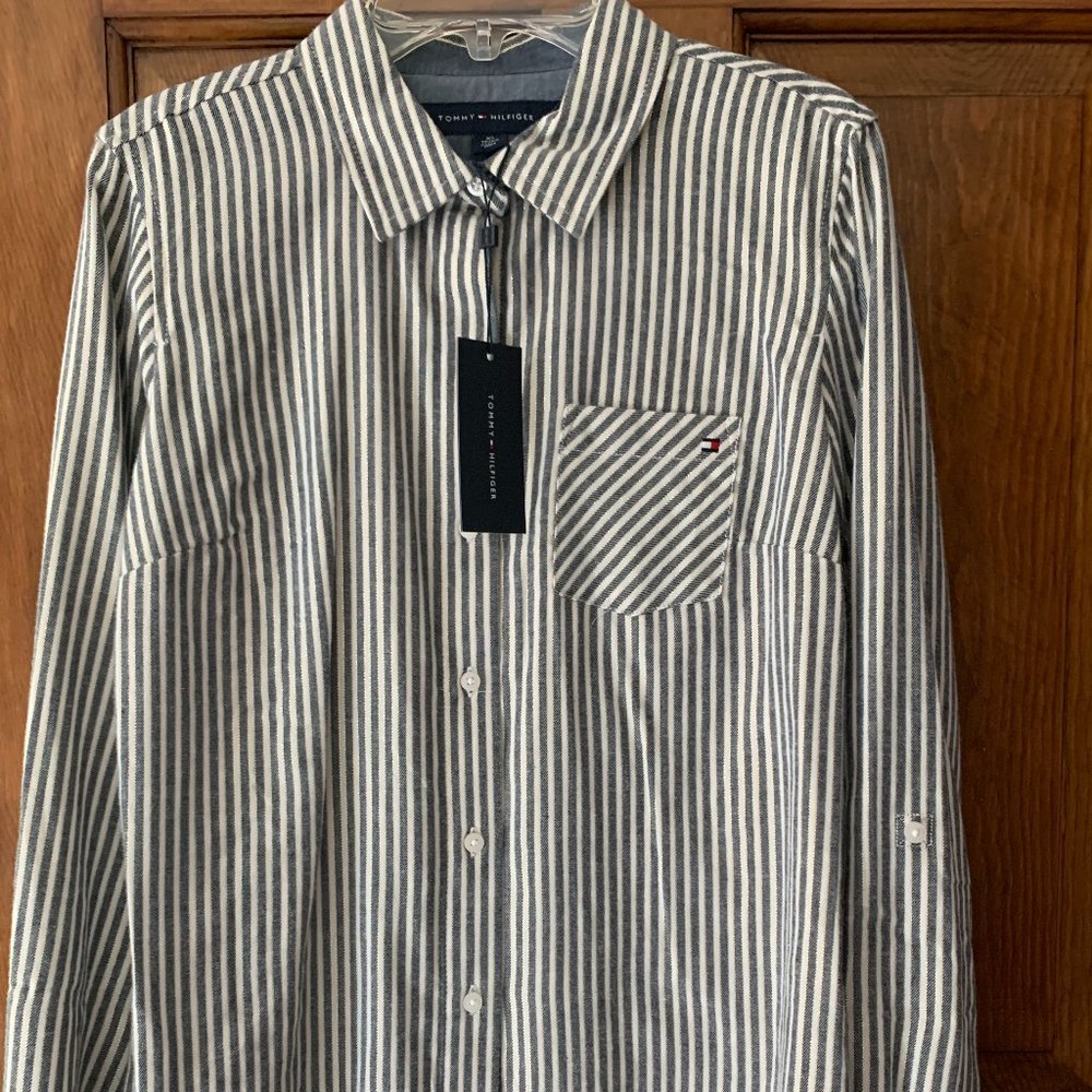 Tommy Hilfiger Striped Flannel Shirt, XS